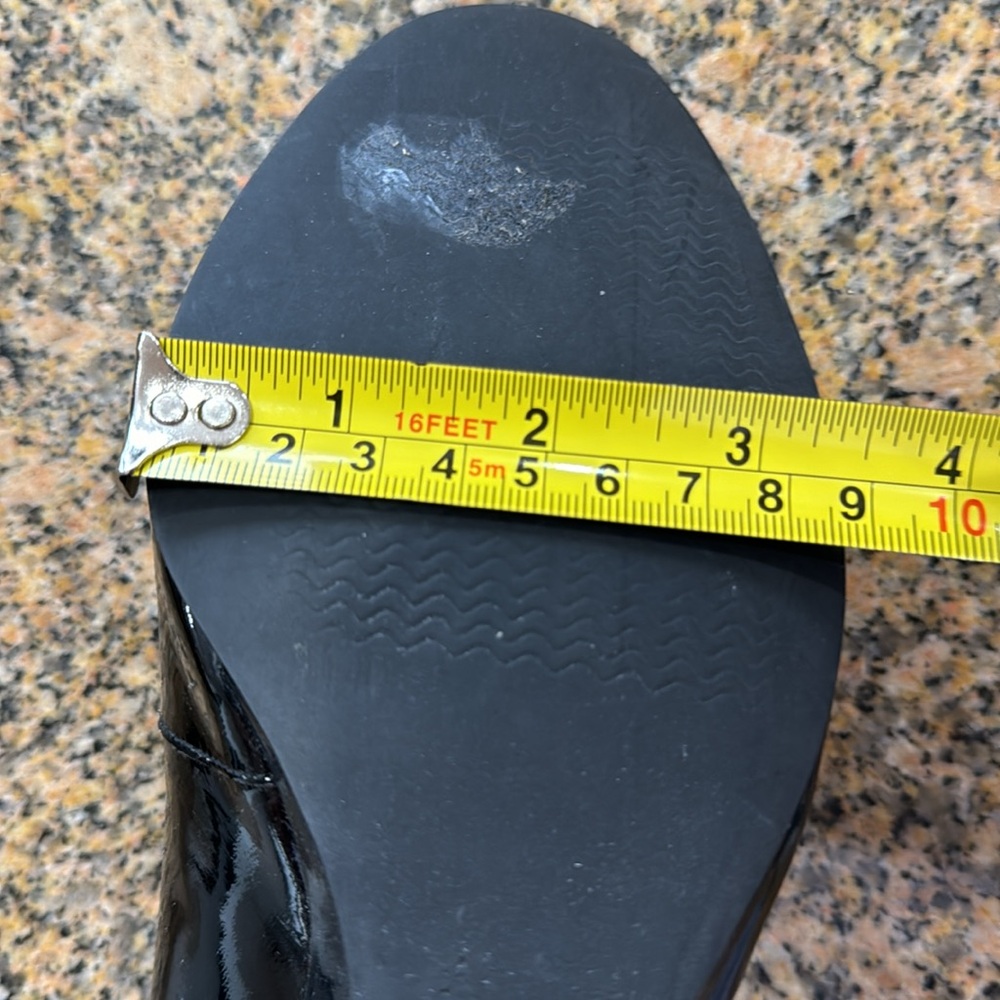 BP (Nordstrom brand) black patent open toe shiny wedge heel size 11 - Picture 11 of 12
